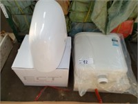 ECT White Porcelain Toilet Shroud, Plastic Cistern