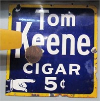 Vintage Metal Tom Keen Cigars 21.5" X 21"