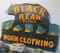 Vintage Black Bear Union Work Cloths Metal Sign