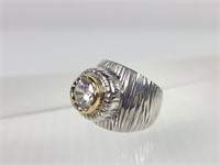 925 Sterling Silver & 2.5ct CZ Ring Size 7.5