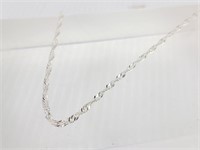 925 Sterling Silver 30" Long Twisted Necklace +