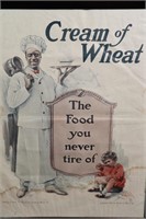 Cream of Wheat advertisment in old wooden frame