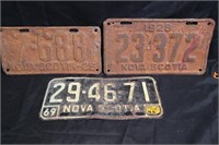 Nova Scotia license plates 1925-28 & 69