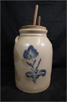 3 gallon blue flower butter churn