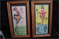 Two rare pin up girl parking meter advertisments