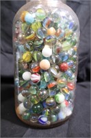 Large perfect seal jar full of marbles