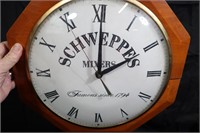 Schweppes Mixers advertising drop wall clock