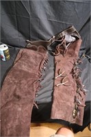 Vintage leather chaps and set of spurs