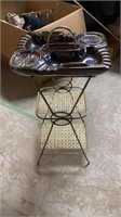 Vintage Metal Base Ashtray Stand With Decorative A