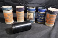 Lot of 6 old cylinder records