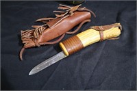 Nova Scotia crooked knife & leather sheath #3