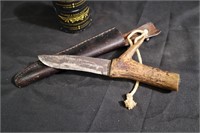 Antique Native antler handled knife