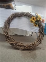 (2) Grape Vine wreath w/ sunflowers