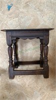 Antique oak bench stool with hand cut nails