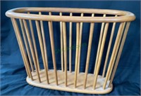 Vintage wooden magazine rack measures 21 long by