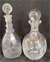 Beautiful glass decanters with stopper tops -