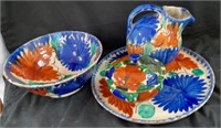 Vintage Mexican pottery set includes