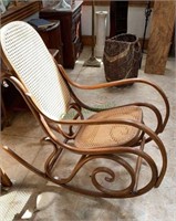 Vintage wicker and bentwood rocking chair. Room A