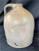 Antique glazed crock jug 10 inches tall by 7