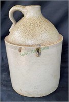 Antique glazed pottery crock 11 inches tall by 7