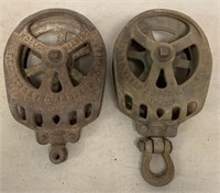 lot of 2 R.E.Myers & Bros,Metal pulleys