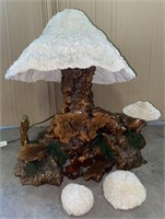 Vintage Mushroom Lamp 18"L
