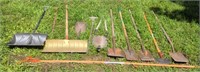 Lot of Shovels And Pipe Benders and Limb Cutter