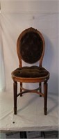 Vintage French Tufted Mahogany Accent Chair