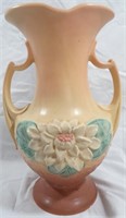 LARGE VINTAGE  HULL WATER LILY VASE W/TWO HANDLES