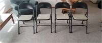 4 Black Samsonite Metal Folding Chairs