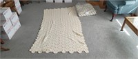 Hand Crocheted Single Coverlet, Full Comforter