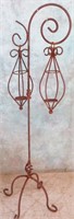 WROUGHT IRON PATIO CANDLE STAND
