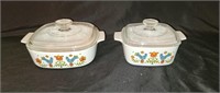 2 Corning Ware "Country Festival" Casserole Dishes