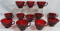 12 VINTAGE RUBY RED COFFEE/TEA CUPS