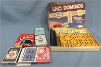 VINTAGE 1986 UNO DOMINOS GAME & OTHER CARDS
