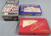 3 SETS DOMINOES*DOUBLE 12/6/9