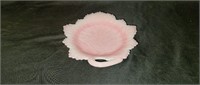 Fenton Pink Milk Glass Leaf Plate
