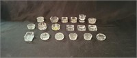 18 Vintage Lead Crystal and Glass Salt Dips