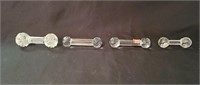 4 Vintage Crystal And Cut Glass Knife Rests