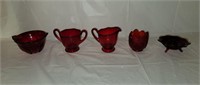 Fenton and Fostoria Ruby Red and Amberina