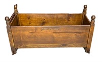 Antique Handmade Wooden Bassinet