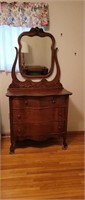 Antique Tiger Oak Claw Foot Dresser