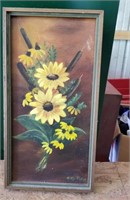 Sunflower Painting on Canvas, 1977