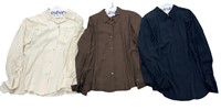 3 Pure Silk Long Sleeve Shirts