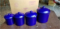 Canister set, royal blue, some damage