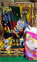 Rugrats blanket, sheets, plate, figures