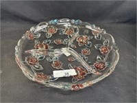 Cut glass divided serving tray