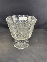 Cut crystal pedestal bowl
