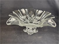 Cut glass fluted pedestal bowl