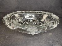 Cut glass oblong footed bowl